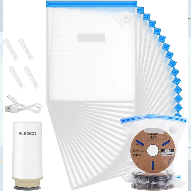 ELEGOO filament vacuum kit with electric pump and storage bags